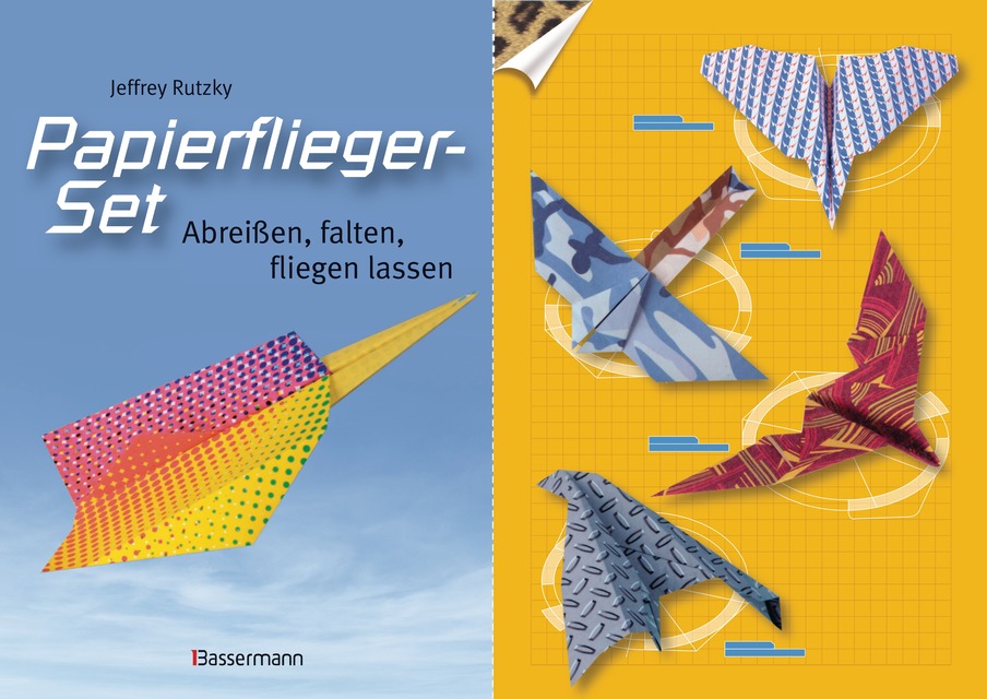 Papierflieger-Set. Abreißen, falten, fliegen lassen
