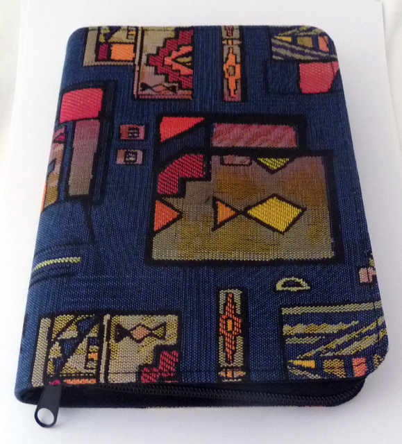 Gotteslobhülle für das Neue Gotteslob, Stoffhülle mit Reißverschluss: Blau mit Fisch